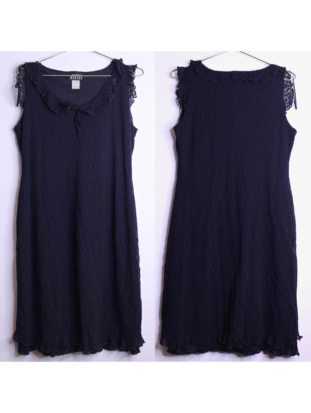 VTG Black Lace Romantic Vampy Dress - Medium